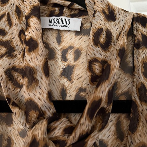 Moschino Animal Print Silk Dress - Picture 2 of 12